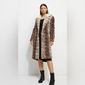 Unreal Fur Savannah Coat | Size Small | Zebra